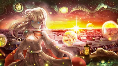 新春 少女和猫