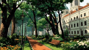 阳光清新小镇花园