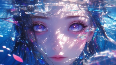 水下眼睛里有星星