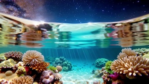 梦幻星空海底彩石海岸