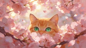 花丛中猫咪