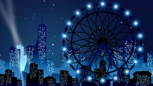 风车夜景