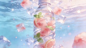 冰块橙子水