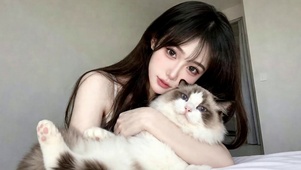 女孩与猫咪