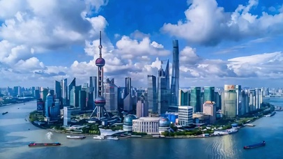 上海城市图东方明珠天空