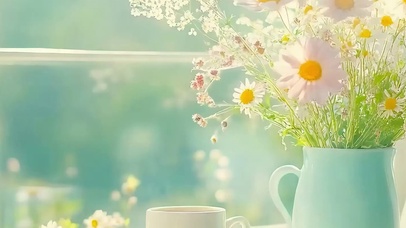 书桌外面树木带鱼屏