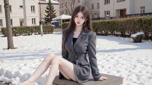 雪地美女可爱捏