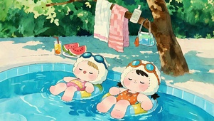 夏日闲趣纳凉