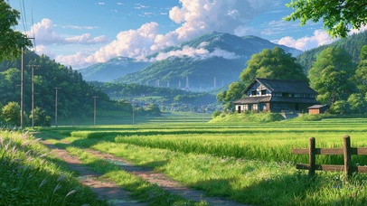 绿色麦田风景