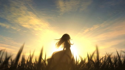 夕阳下