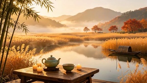 唯美芦苇湖畔