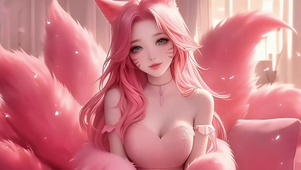 粉色六尾阿狸