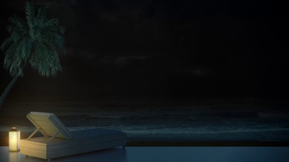 夜间海上的风暴