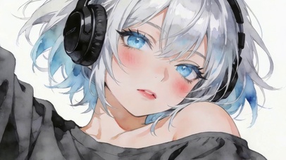 可爱银发女孩