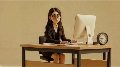 面无表情打工人