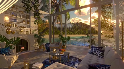 海边傍晚夕阳别墅