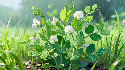 护眼开花豌豆苗