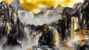 黑金插画治愈古风