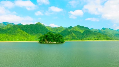 放松护眼湖心小岛