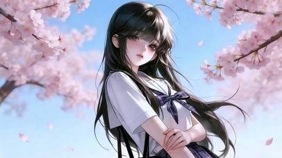 樱花与少女