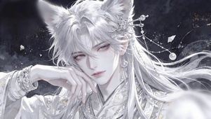 星空狐耳白发少年