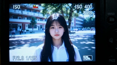 校园清纯长发美少女