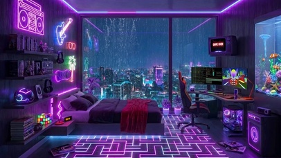 雨夜霓虹房间