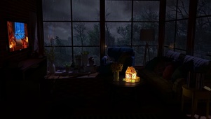 森林雷雨夜