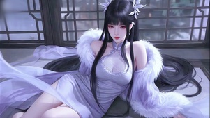 雪纺罗纱紫衫少女