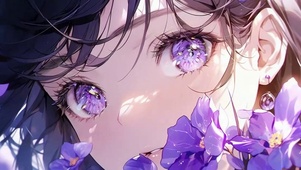 紫花动漫插画少女