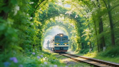 绿荫火车隧道