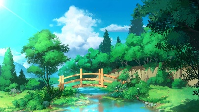 绿树 小桥流水