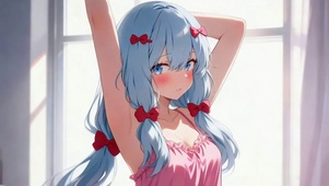 蓝发双马尾萝莉