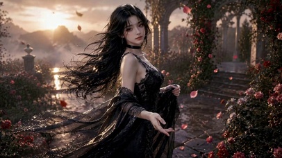暮光花影