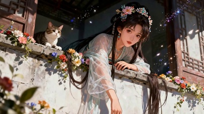 女孩与猫咪