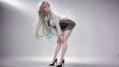 清纯白发少女