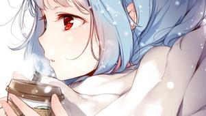 喝咖啡的女孩
