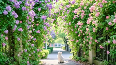 治愈蔷薇花巷4K