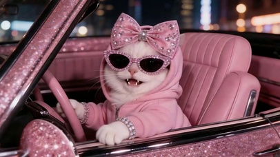 开车可爱猫咪