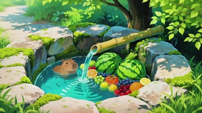 夏日乘凉的水豚