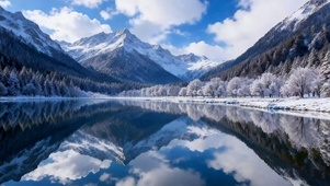 雪湖映雪山