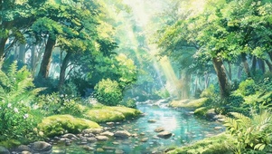 林间溪涧