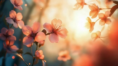  微光午后树林梦幻梅花