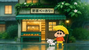 雨天治愈蜡笔小新
