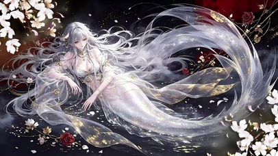 唯美梨花鲛人
