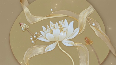 绚丽莲花手绣