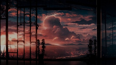 唯美天空夕阳海景