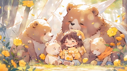 2K 小熊一家和小女孩