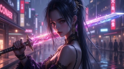 赛博霓虹剑姬