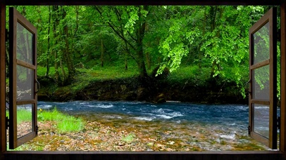 窗外雨天护眼流水